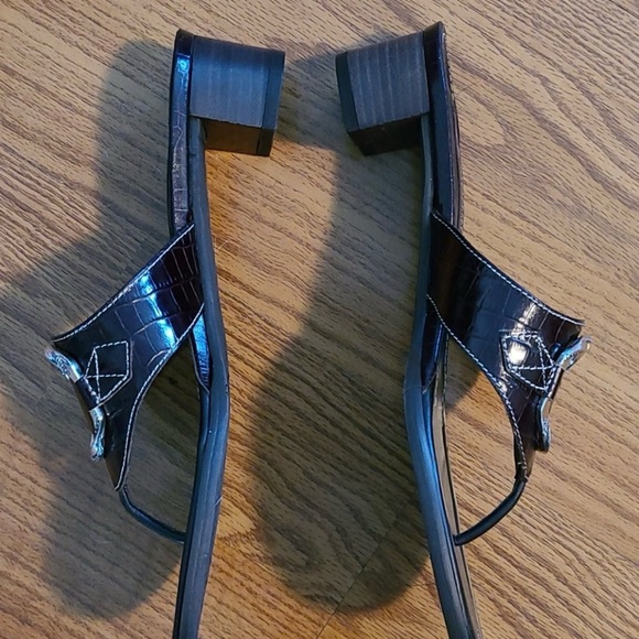 Brighton Women's Dark Brown Sandals with Silver Accents - Picture 3 of 8